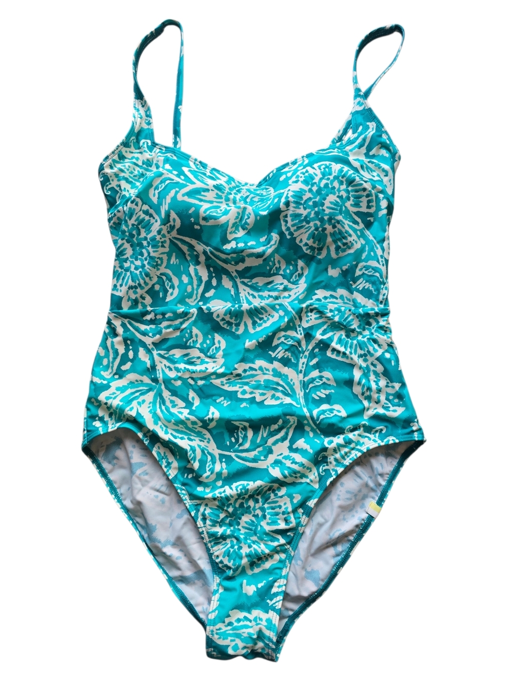 summersalt L.L Bean Editikn Teal & White Printed One-Piece Swimsuit Size 6 - Picture 2 of 6
